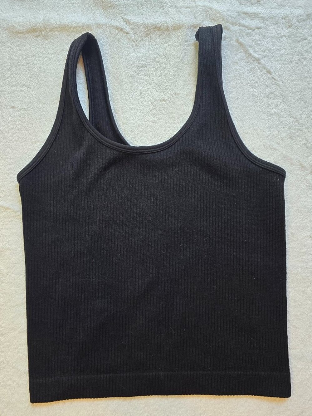 A New Day Cropped Ribbed Tank Top Activewear Bundle - Cream & Black - Picture 2 of 6